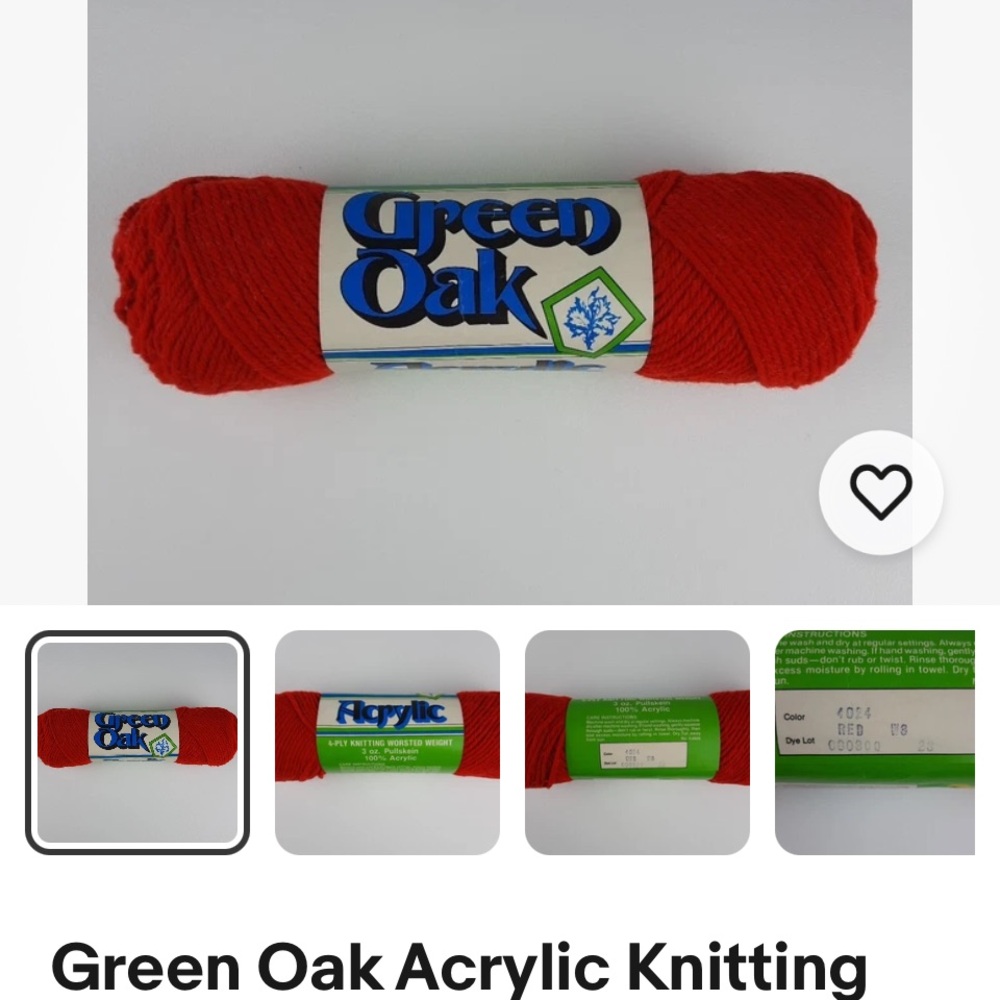 Bright Red Acrylic Yarn 4 - ply knitting worsted weight 3 oz - bundle / 10 rolls